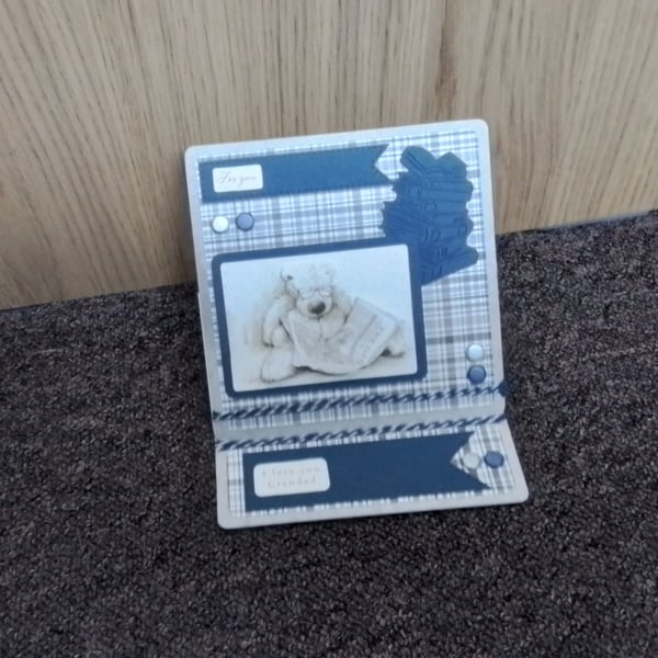 I Love You Grandad, Grandad Birthday, Card for Grandad, Teddy Reading Newspaper