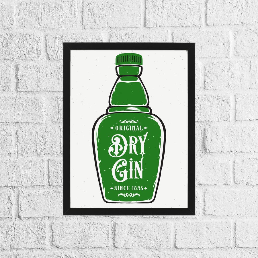 Gin bottle kitchen print