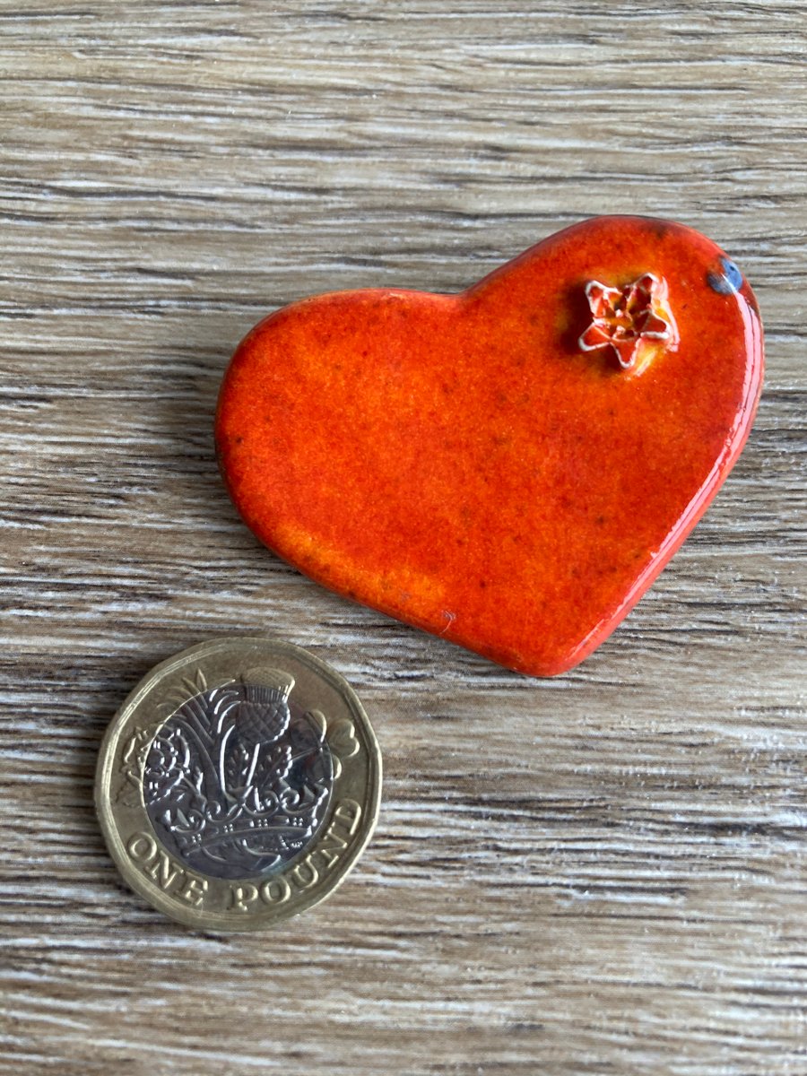 Heart Brooch With Flower