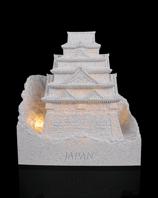 Osaka Fortress USB Lamp – 18cm 3D Printed Japan Souvenir Night Light, Warm LED