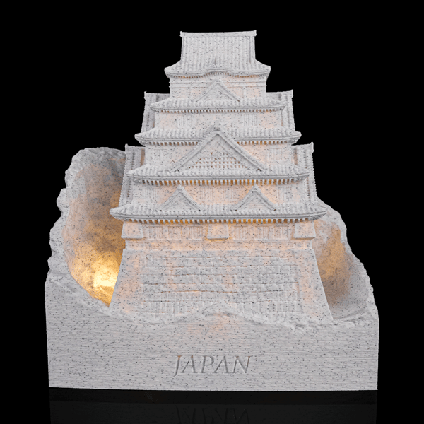 Osaka Fortress USB Lamp – 18cm 3D Printed Japan Souvenir Night Light, Warm LED