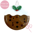 Fused Glass Christmas Pudding Hanging Decoration