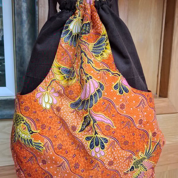 Corduroy drawstring backpack