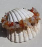 SALE - Orange Carnelian Gemstone Beaded Chakra Bracelet "Orange Flush"