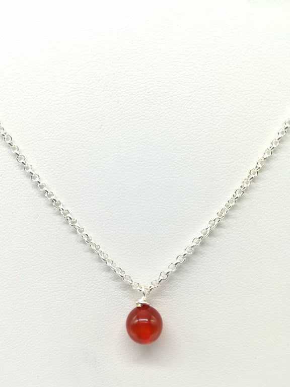 Handcrafted Wire Wrapped Carnelian,Minimalist,Single Bead pendant,Spiritual Boho