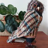 Quirky Owl Fabric Soft Sculpture Decoration Ornament 