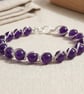  Wire Wrapped Purple Chalcedony Bangle - Image 1