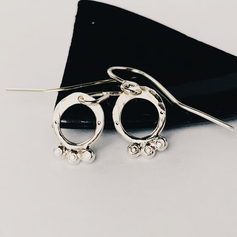  Sterling Silver Drop Earrings, Handmade Urban Jewellery Design
