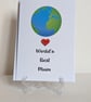 World's Best Mum greetings card with a red heart next to a world