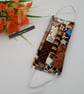 Face mask,  small, 3 layer,  machine washable in in retro pattern  - Image 3