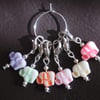 Crochet Stitch Markers Set of 6 Elephants