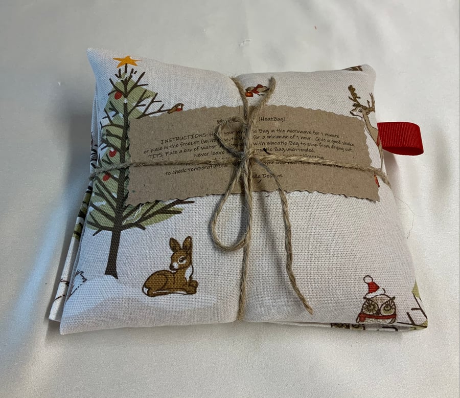 Heat bag with wheat filling Christmas fabric option lavender mix