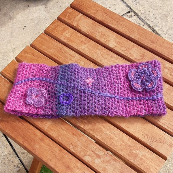 Headband. Ear warmers.  Twisted headband. Crochet. Free UK first class postage. 