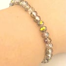 One of a Kind Glass Bead Bracelet Starlight Drift Handmade Stretch Bracelet Isol