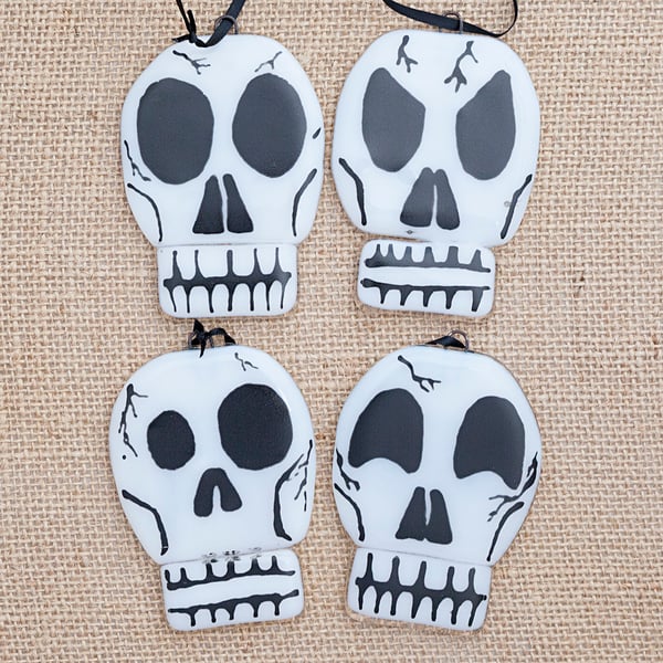 Human Skull Fused Glass Halloween Decorations