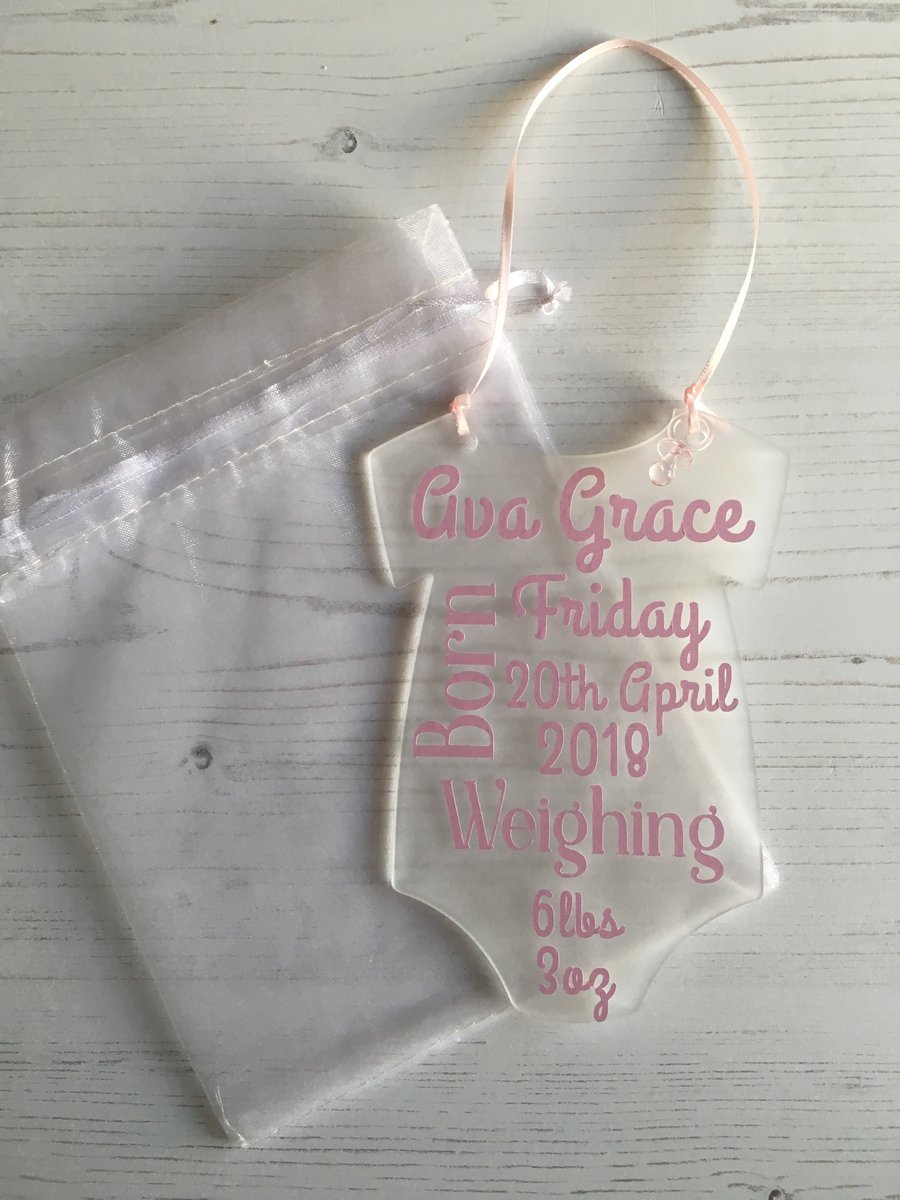 Personalised, New Baby, vest plaque,keepsake, nursery decor