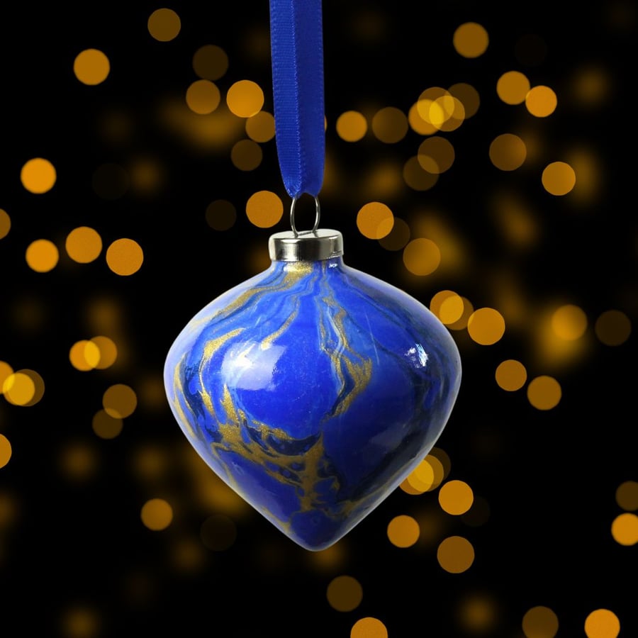 Espirito dos Minerais marbled Christmas bauble ornament Lapis Lazuli "Lapis"