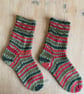 Ladies Hand Knitted Wool Socks - Holly Berry