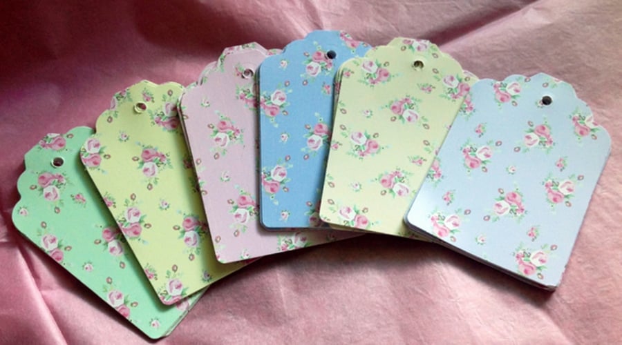 Gift,Message Tags 30pk, Petit Florals Printed Card,Gift Wrapping Tags