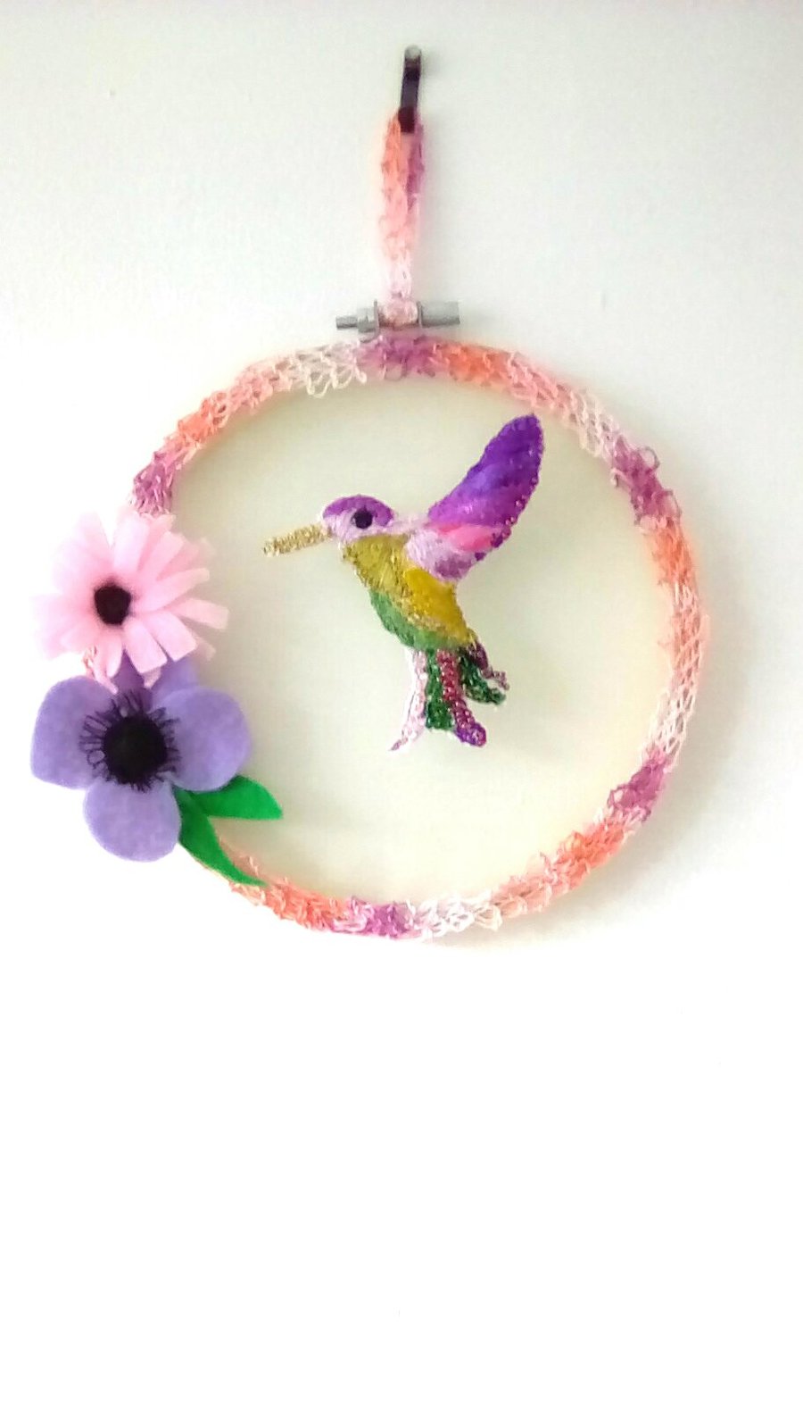 Hummingbird Embroidery, Bird Embroidery, 3D Embroidery