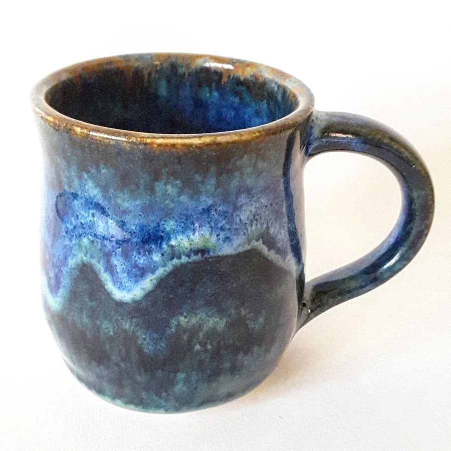 Ceramic Mug in Blue Glazes