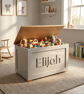 Personalised Toy Box Handmade With Soft Close Choice, Storage, Oak Lid - Image 5
