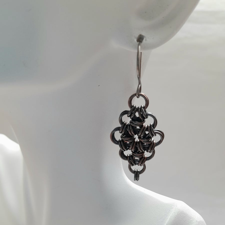 Copper Chainmaille Earrings With Choice Of Ear Wires