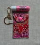 Lip Gloss Lipstick Keyring Pouch Japanese Pink Tiny Blossoms - Image 2