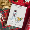Funny Christmas greeting card for dog lovers - humorous, cheeky and festive