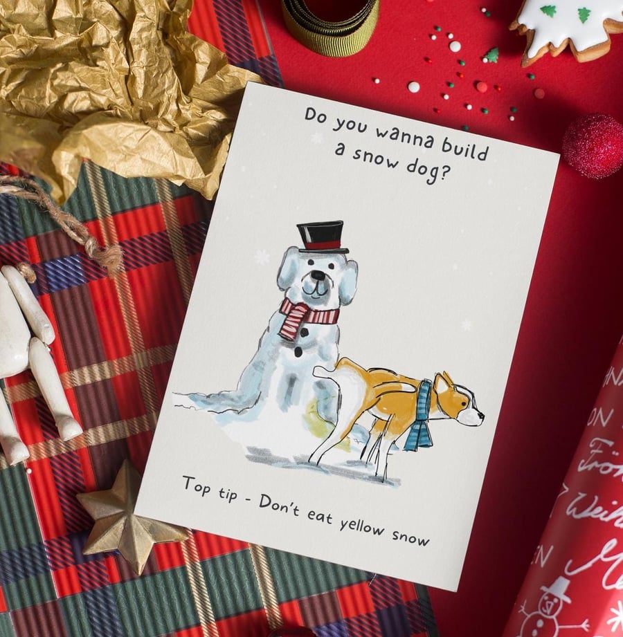 funny christmas greeting card for dog lovers -  - folksy