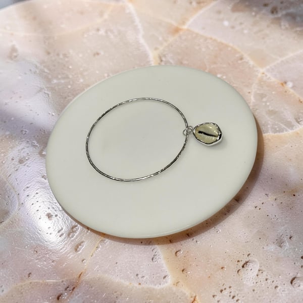 Coastal Sterling Silver Cowrie Shell Bangle