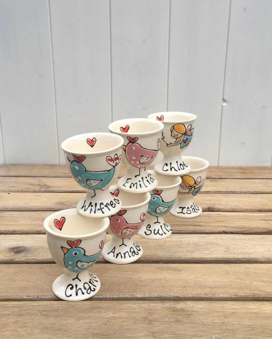Personalised Hand-Painted Ceramic Egg Cup 