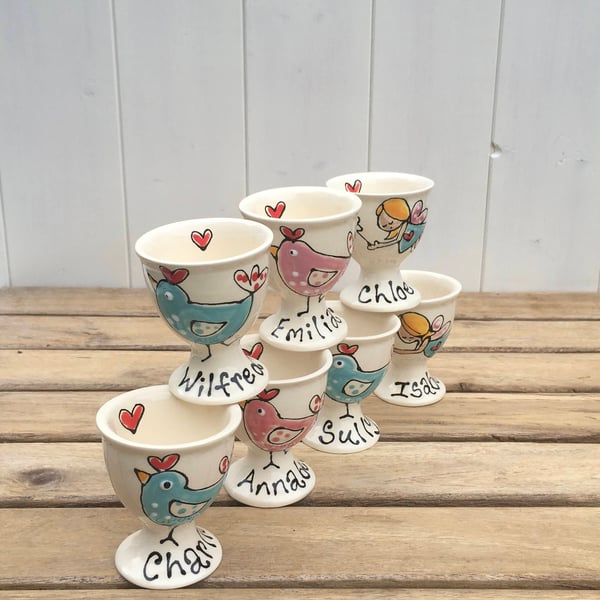 Personalised Hand-Painted Ceramic Egg Cup 