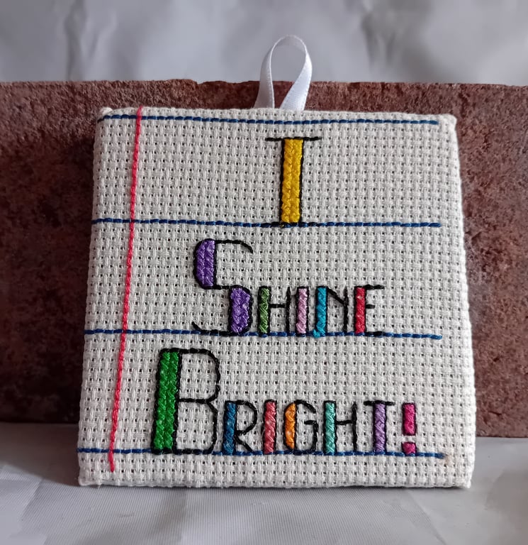 Motivational Quote Wall Hanging - "I Shine Bright" (Colourful) 