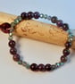 Sage Amethyst & Faceted Glass Bracelet With Swarovski Heart - Handmade In Devon - Image 4