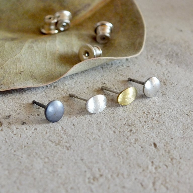Curated Oval and Round Mini Stud Set – 4 Unique Earrings