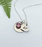 Silver Personalised 13th Birthday Name Age & Birthstone Necklace Heart - Image 5