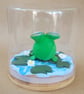 Happy Little Froggo, unique handmade frog ornament in a jar - Image 4