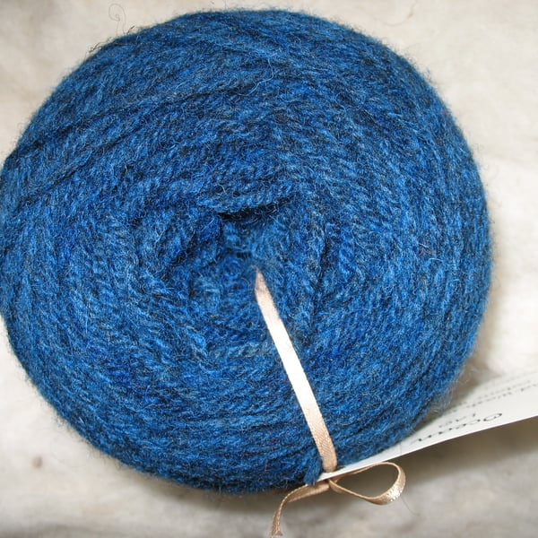 Hand-dyed Pure Jacob Light Aran (Worsted) Wool Ocean 100g