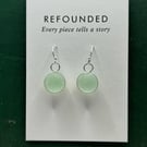 Sea glass Codd marble silver earrings