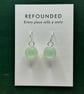 Sea glass Codd marble silver earrings