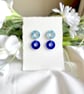 Double Blue Hoop Earrings
