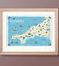 Cornwall illustrated map poster A3 - Image 5