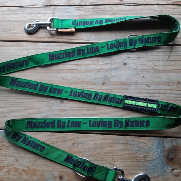  'Muzzled by Law Loving by Nature' 6ft Multi Function Dog Lead