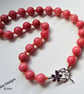 Designer Peach Quartz & Quartzite Statement Silver Plated Necklace. ONE OFF - Image 9