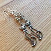 Grey Kitty Cat Charm Earrings, Gift for Her, Cat Lady Present