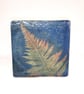 Handmade Ceramic Tile with Fern Impression and Slip Decoration - Image 5