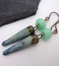 green ceramic spike earrings - Image 2