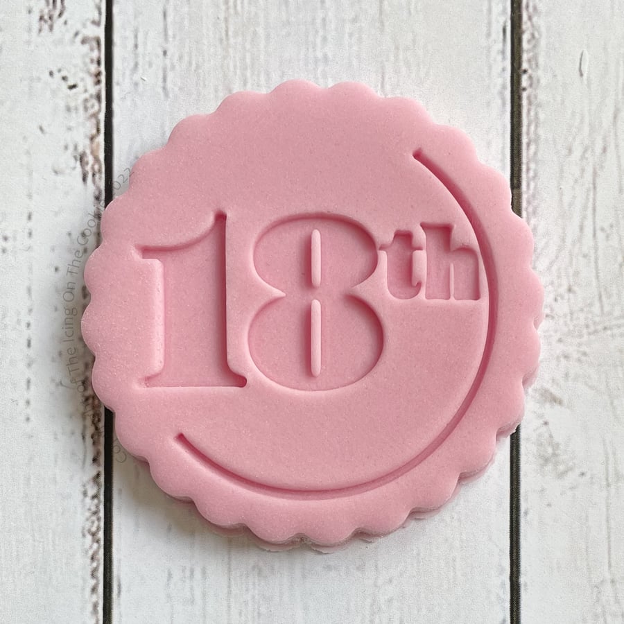 18th Birthday Stamp Debosser, Cookie Biscuit Stamp Fondant, IS0139-I