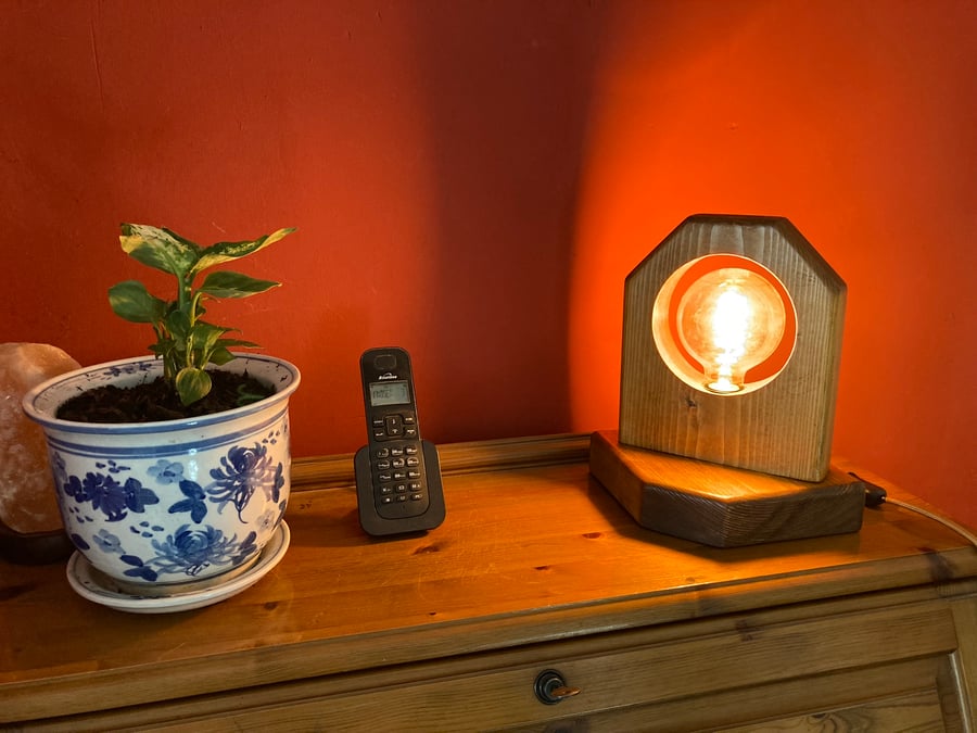 Wooden Table Lamp, Contemporary Style, made with Offcut Timber